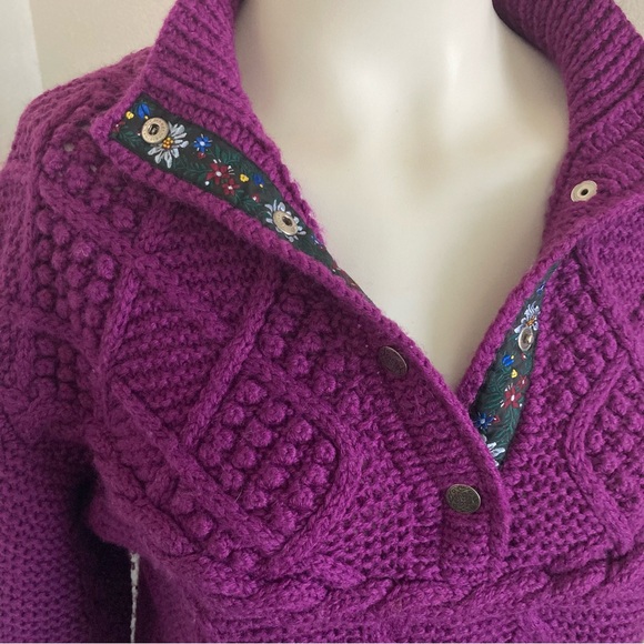 Vintage EIR Sun Valley Handknit Cable-knit Wool Pullover Sweater Sz M - Picture 8 of 10